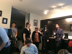 The crew prepping on the morning of the first day